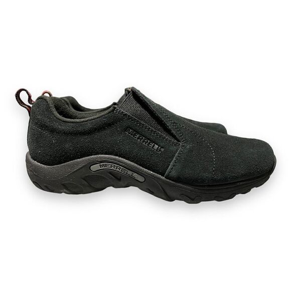 Merrell KIDS 4.5 Black Suede Jungle Moc, Nubuck Leather, J95631 EU 35.5 Slip On - Picture 1 of 9